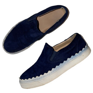 Chloe Navy Blue Slip-On Sneakers